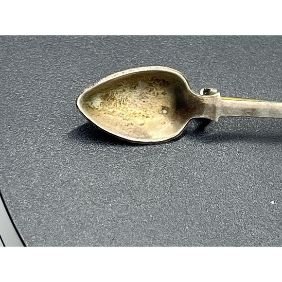 Sterling silver Roman soldier Spoon brooch Athene / Minerva Lapel Pin - Picture 6 of 13